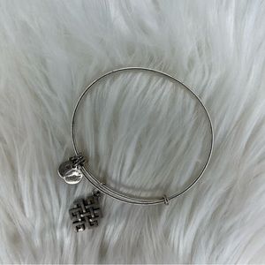 Alex and Ani Rafaelian Silver Endless Knot Charm Bangle Bracelet